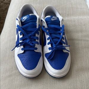 Nike Royal Blue and White Low Dunks